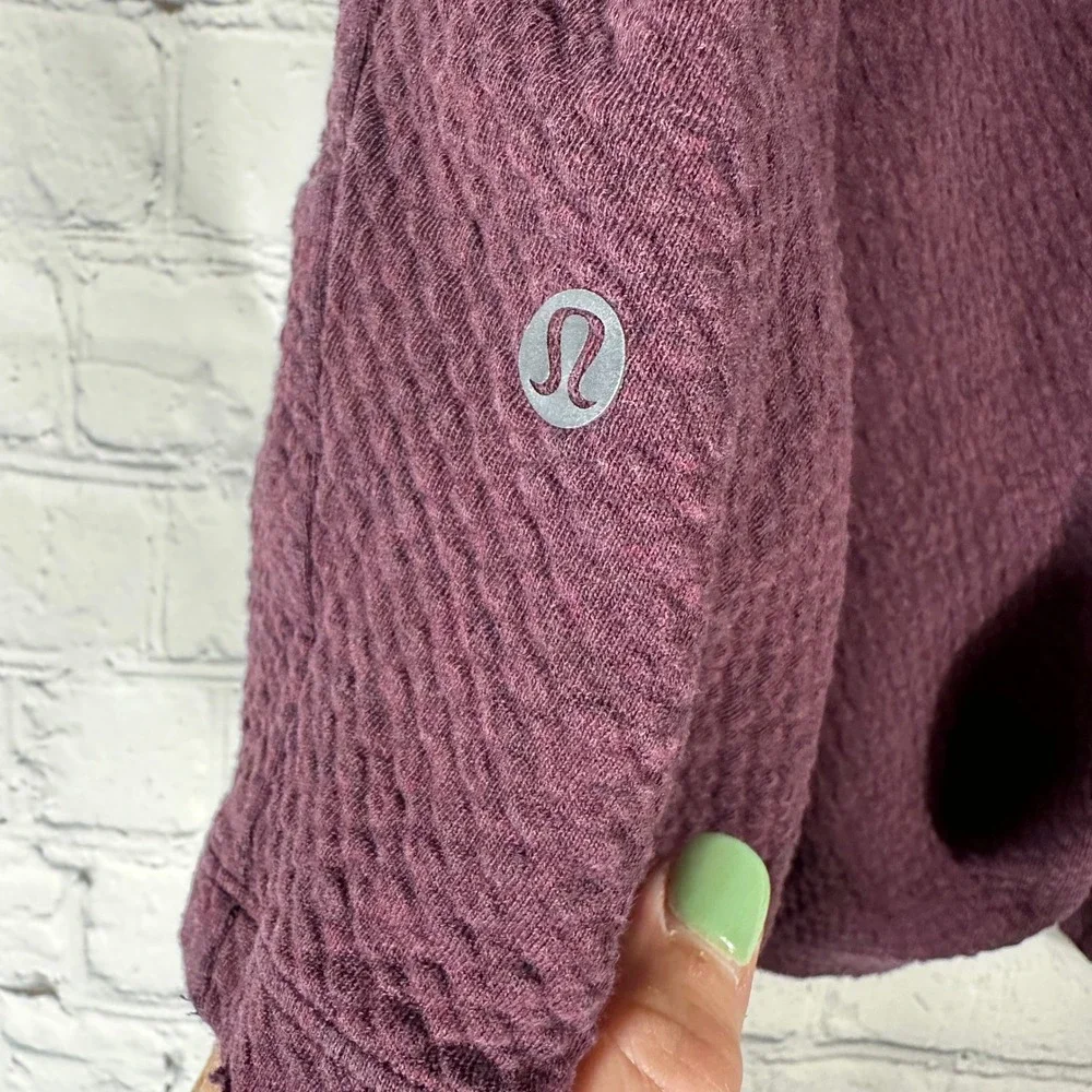Lululemon Mens At Ease Short Textured Knit‎ Cassis Burgundy Heathered Athletic
